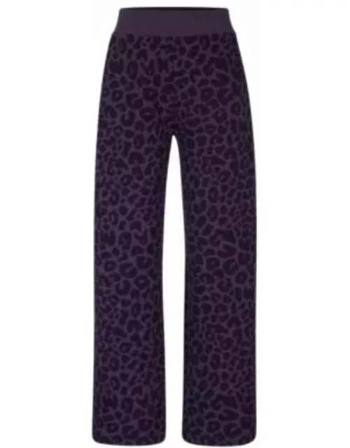 NAOMI x BOSS tracksuit bottoms with leopard print- Dark Purple Women's Online Exclusive