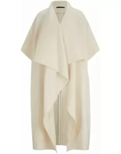 NAOMI x BOSS waterfall-front cape coat in virgin wool- White Women's Formal Coat