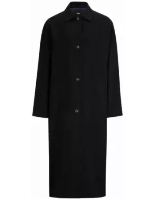 NAOMI x BOSS water-repellent coat in virgin wool- Black Women's Casual Coat