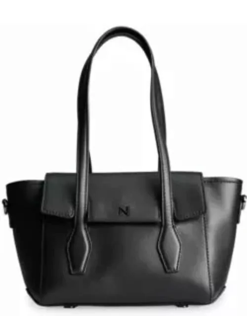 NAOMI x BOSS leather tote bag with branded trims- Black Women's Tote Bag