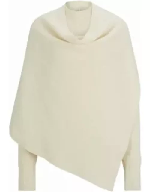 NAOMI x BOSS drape-detail sweater in wool and cashmere- White Women's Sweater