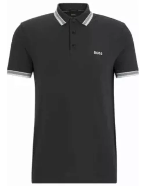 Polo shirt with contrast logo details- Dark Grey Men's Polo Shirt