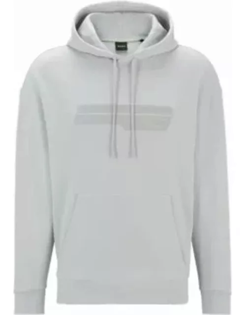 Relaxed-fit hoodie with logo artwork- Light Grey Men's Tracksuit