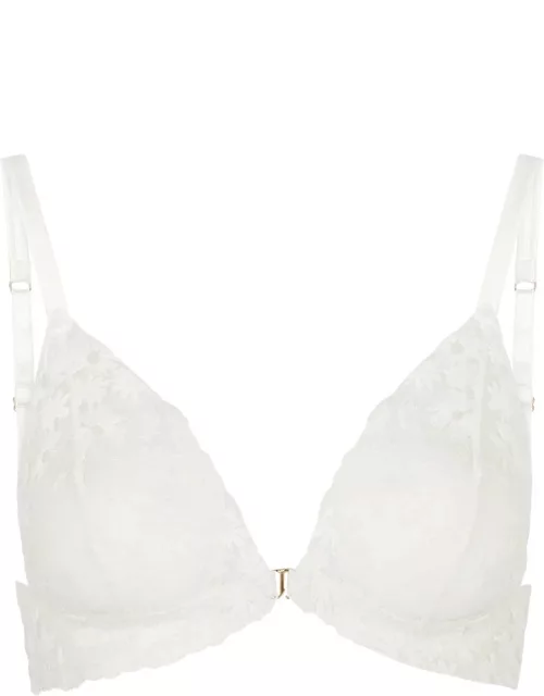 Fleur OF England Daisy Embroidered Tulle Soft-cup bra - Ivory