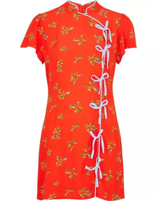 Kitri Harlow Floral-print Mini Dress - Red - 10 (UK10 / S)