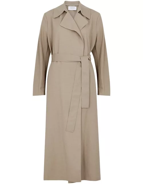 Harris Wharf London Belted Woven Trench Coat - Light Grey - IT38 (UK6 / XS)