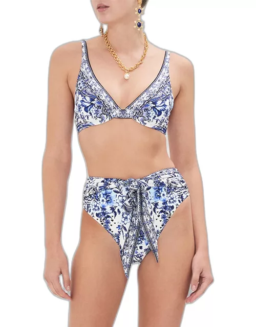 Glaze and Graze Tie-Front High Waist Bikini Bottom