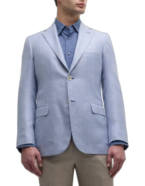 Men's Plaid Wool-Silk Sport Coat
