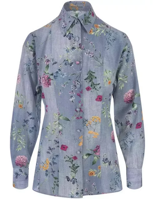 Ermanno Scervino Silk Shirt With Floral Print