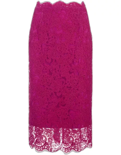 Ermanno Scervino Fuchsia Lace Longuette Skirt