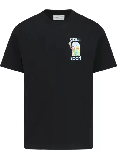 Casablanca Black Organic Cotton T-shirt