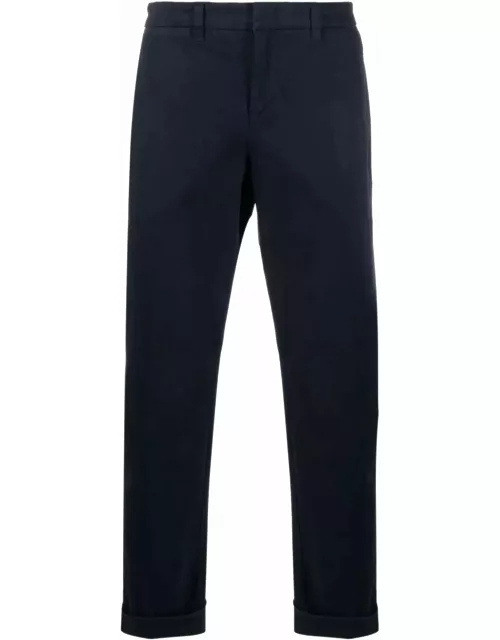 Fay Navy Blue Capri Cotton Trousers Pant
