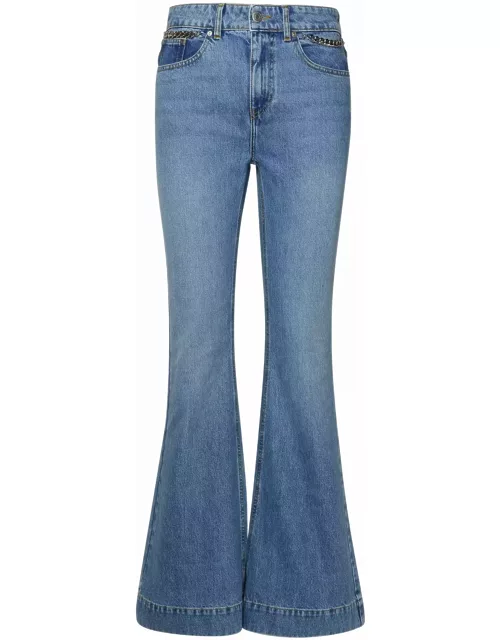 Stella McCartney falabella Chain Light Blue Cotton Jean