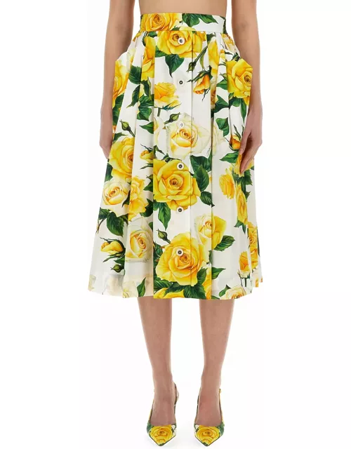 Dolce & Gabbana Flower Print Full Skirt