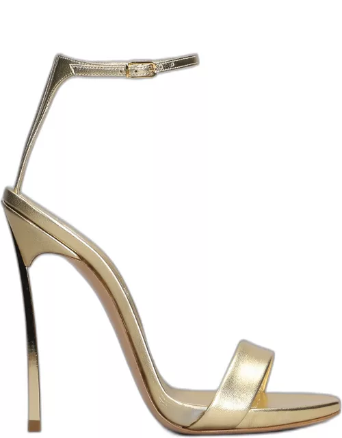 Casadei Blade Sandals In Gold Leather