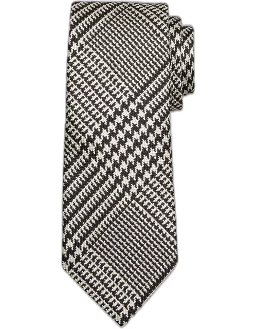 Men's Mulberry Silk Houndstooth Check Tie