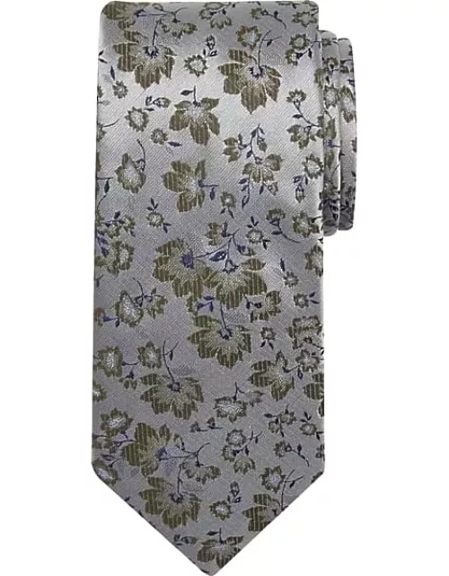 Pronto Uomo Men's Narrow Floral Tie Green