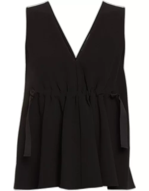 Casey Cinched Crepe Top with Bow Detail