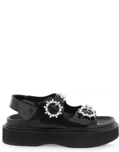 SIMONE ROCHA platform sandals with pearls and crystal