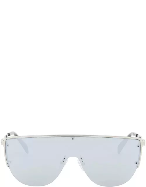 ALEXANDER MCQUEEN sunglasses with mirrored lenses and mask-style frame