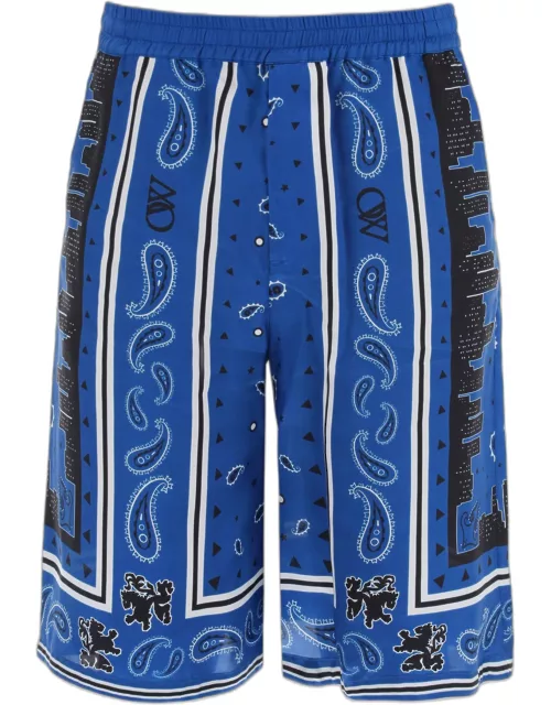 OFF-WHITE bermuda shorts with paisley pattern