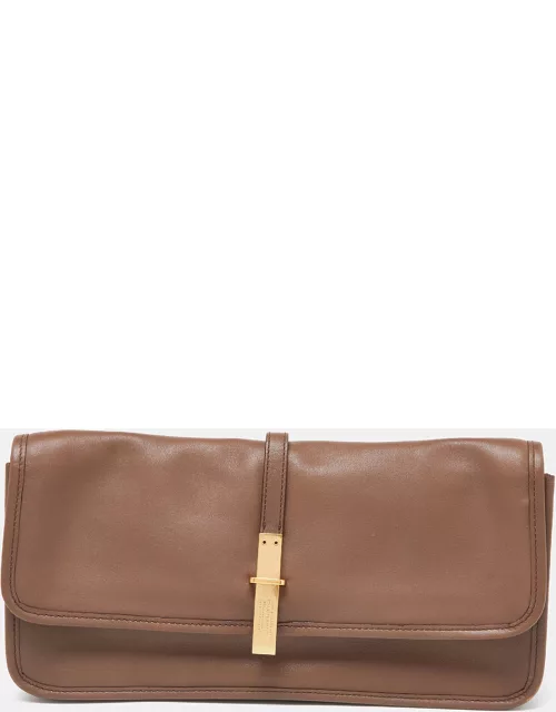 Marc by Marc Jacobs Beige Leather Metal Flap Clutch