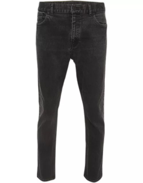 Louis Vuitton Charcoal Black Denim Stretch Slim Jeans XXL Waist 38''
