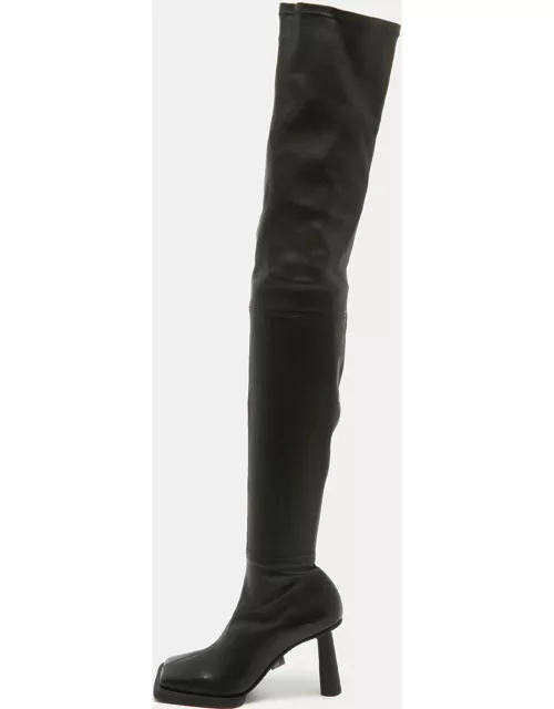 Jacquemus Black Leather Knee Length Boot