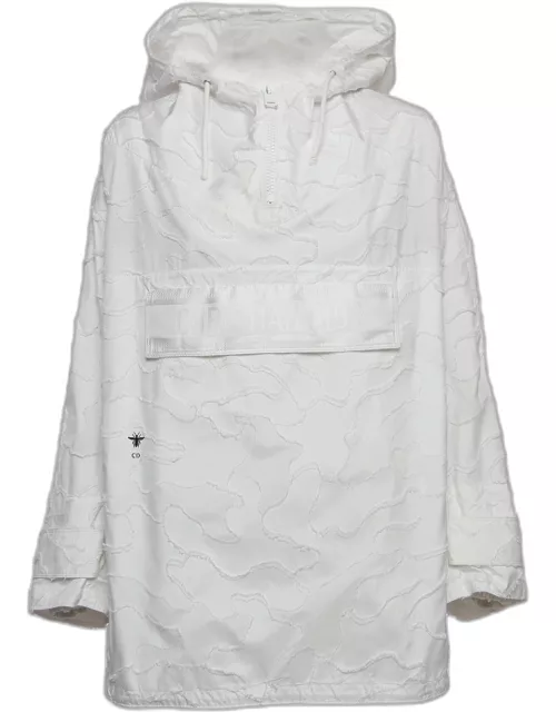 Dior White Synthetic Technical Taffeta Hooded Anorak Jacket