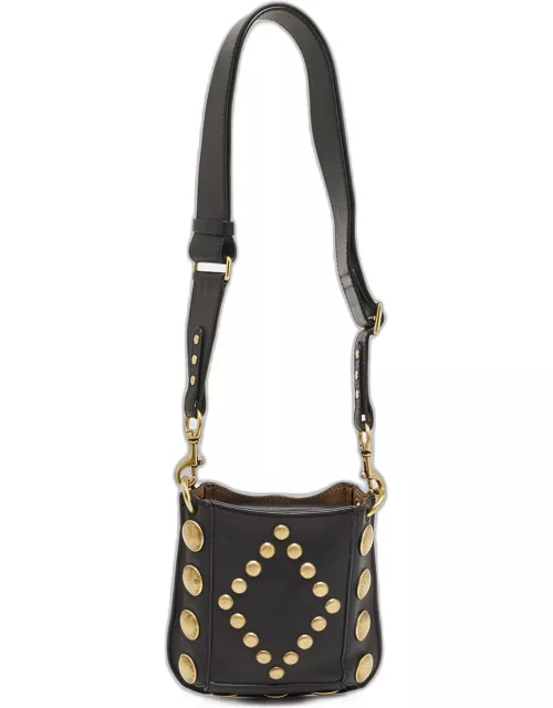 Isabel Marant Black Leather Nasko Studded Crossbody Bag