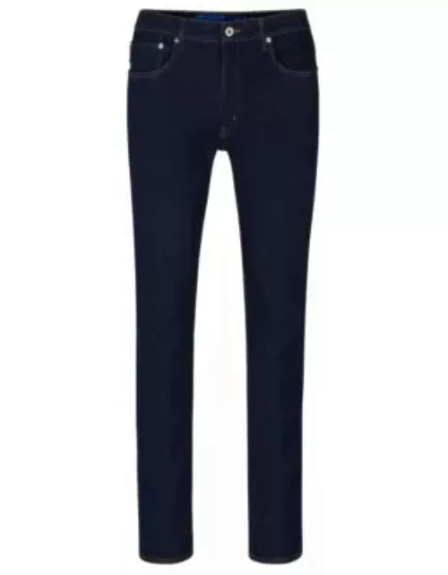 Extra-slim-fit jeans in dark-blue stretch denim- Dark Blue Men's Jean