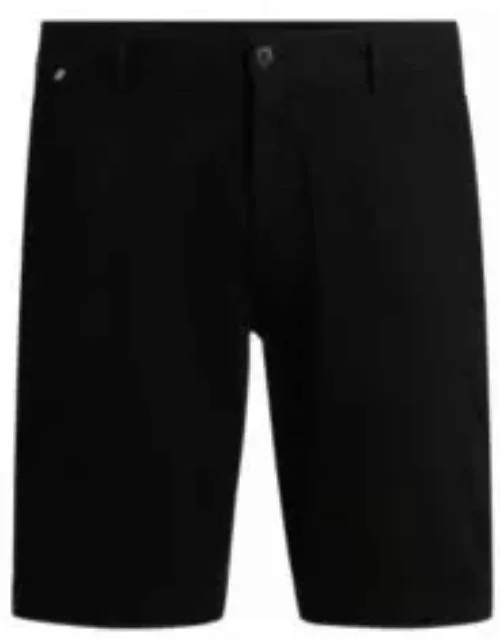 Slim-fit shorts in stretch-cotton twill- Black Men's Short