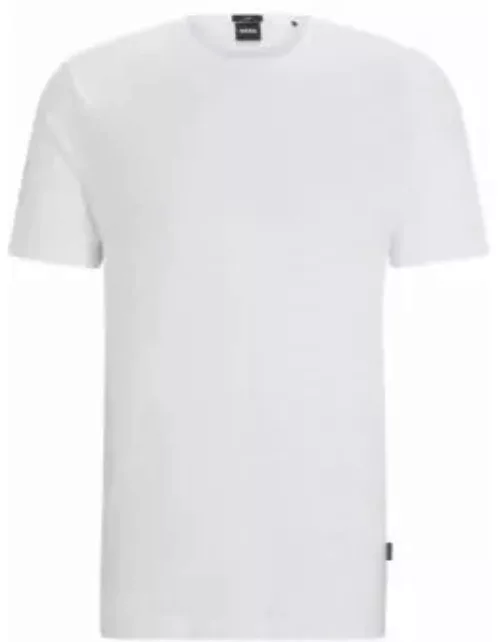 Regular-fit T-shirt in linen- White Men's T-Shirt