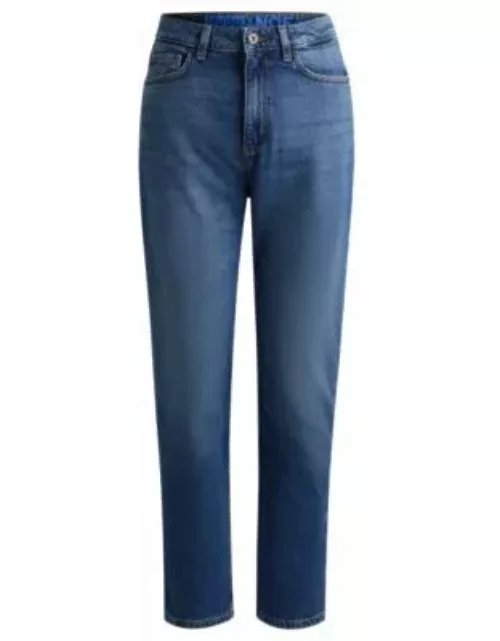 Mom jeans in medium-blue stretch denim- Blue Women's Jean