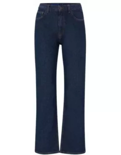 Blue salt-and-pepper jeans in comfort-stretch denim- Dark Blue Women's Jean
