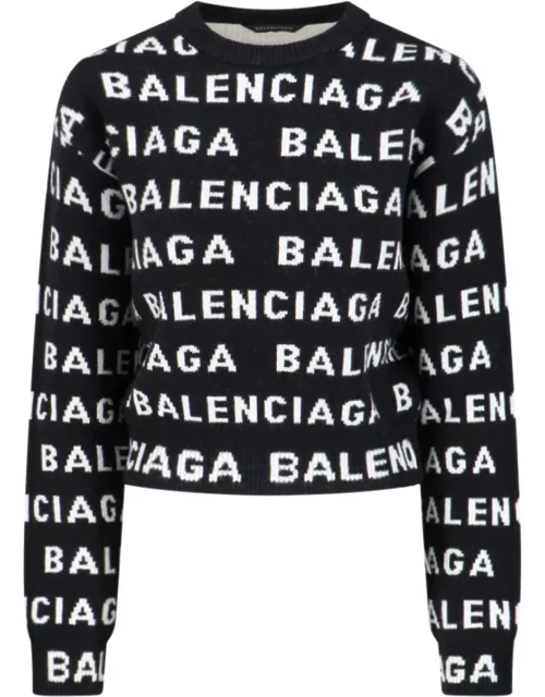 Balenciaga All-Over Logo Sweater