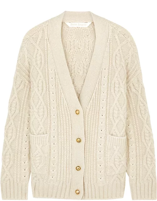 Palm Angels Cable-knit Cardigan - Off White - M (UK12 / M)