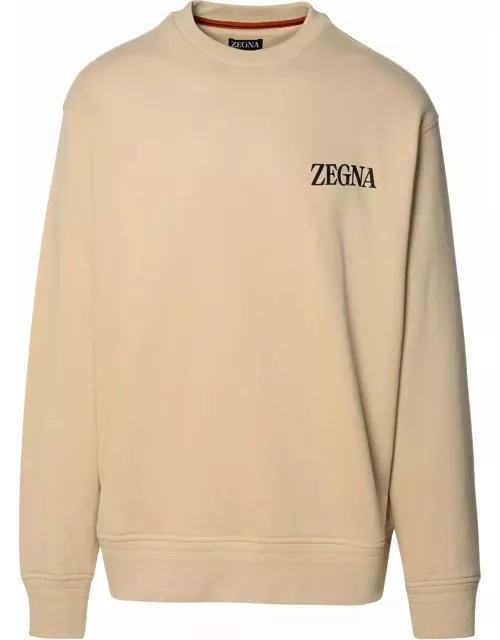 Zegna Beige Cotton Sweatshirt
