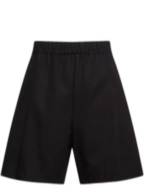 Laneus Baggy Shorts Man Black poplin cotton baggy short - Baggy short