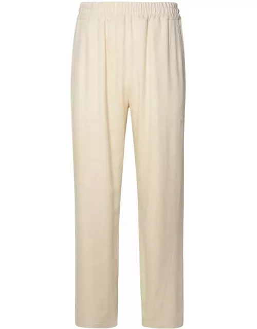 GCDS Ivory Linen Blend Trouser