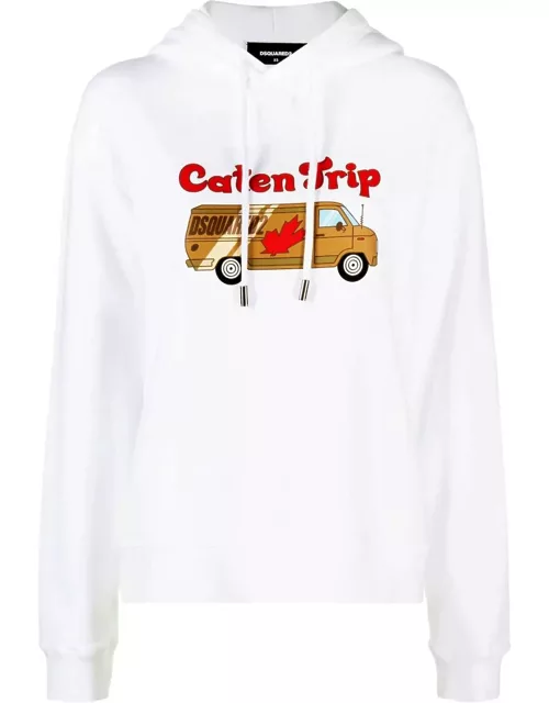 Dsquared2 Hooded Sweatshirt With Caten Trip Print