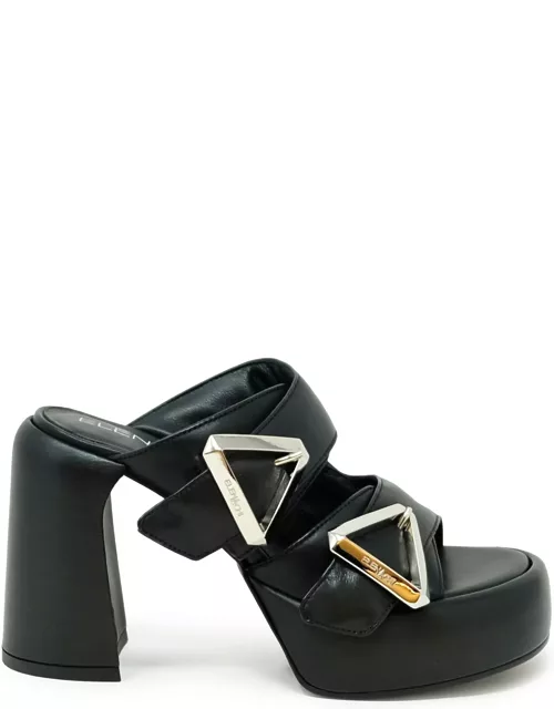 Elena Iachi Black Leather Sandal