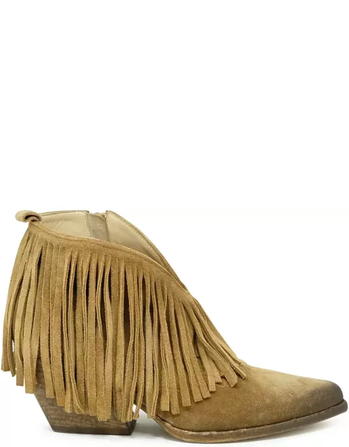 Elena Iachi Brown Suede Ankle Boot