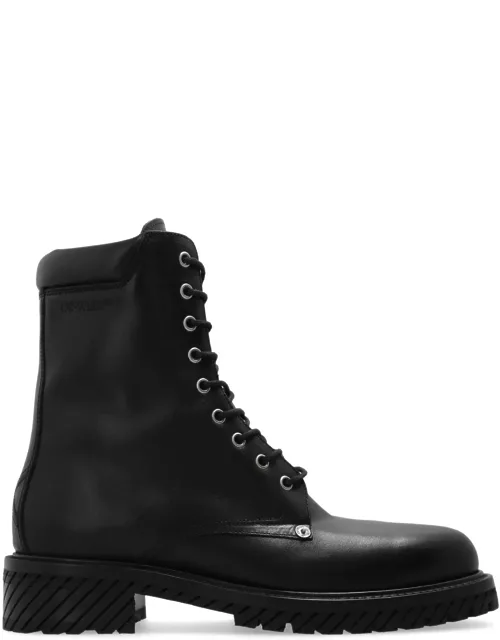 Off-White Leather Combat Boot
