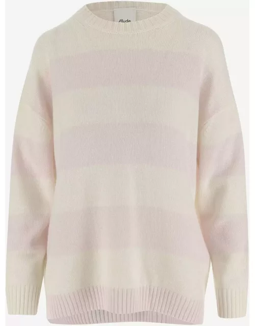 Allude Wool And Cashmere Blend Striped Sweater