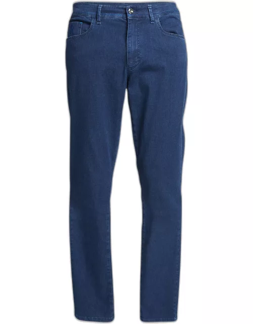 Men's Five-Pocket Medium-Wash Denim Jean
