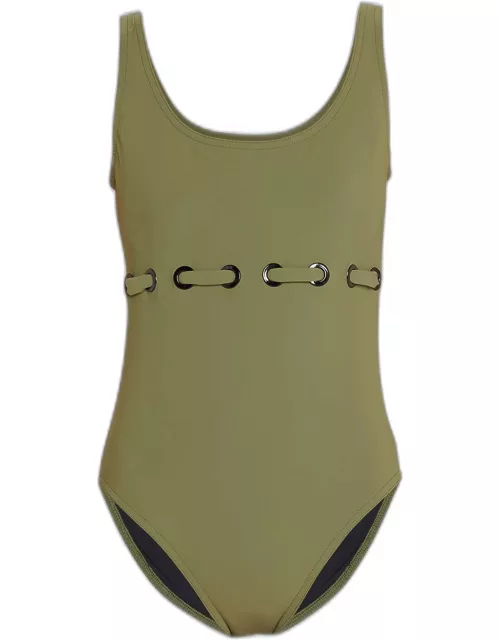 Lucy Round Neck Underwire Tank One-Piece Swimsuit