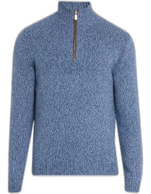 Men's Cashmere Knit Half-Zip Sweater
