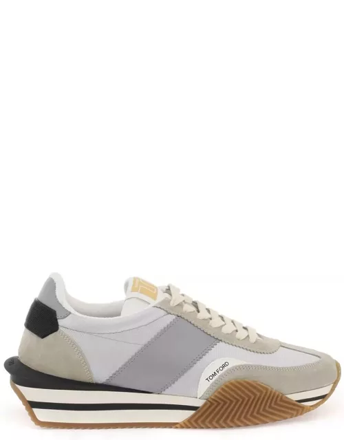 TOM FORD james sneakers in lycra and suede leather