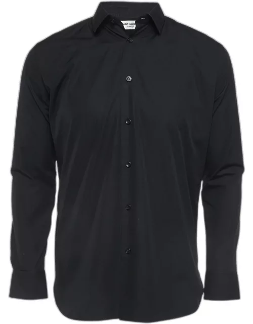 Saint Laurent Black Cotton Button Front Shirt